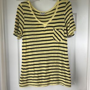 Hard Tail Yellow & Navy Striped T-Shirt - size Large